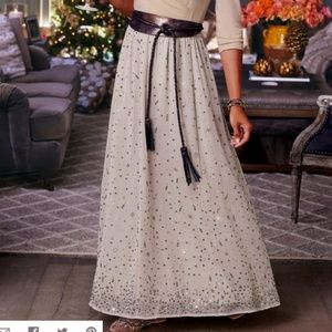 Soft Surrounds Champagne Celebrations Sequin Skirt in Faded Taupe XL L